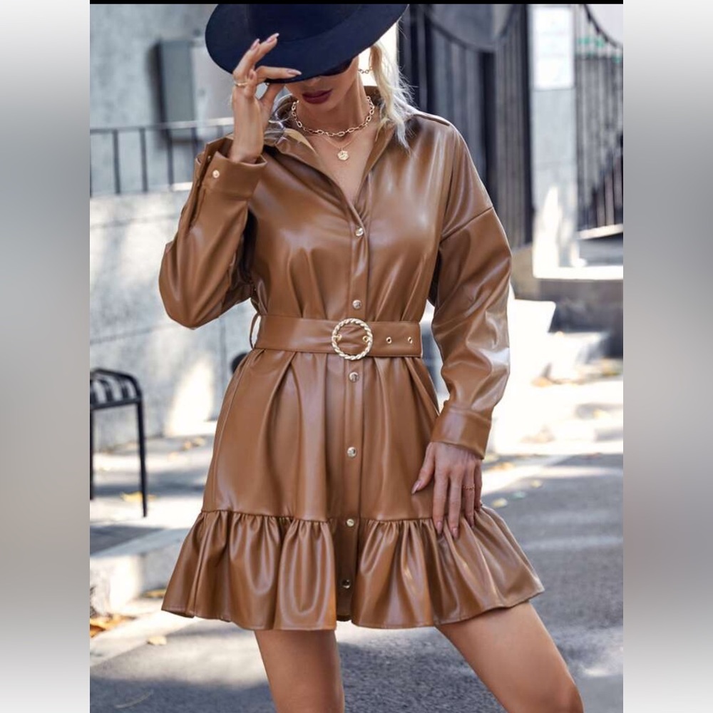 ZARA NEW COLLECTION FAUX LEATHER DRESS